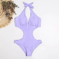 BabySbule kupaći kostimi za žene odobrenje moda casual ženska duboka v zavoj s jednom pikom pune boje