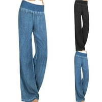 Ženske traperice široke noge pantalone labave pantalone Ležerne hlače Tanke Jeans Blackxl