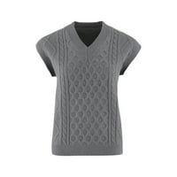 Olinvenn Žene Solid V-izrez Šuplje Dijamantne pleteni džemper Ženske vrhove Plus size Ležerne prilike