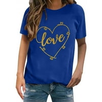 Muške posade T-majice Unise Crewneck T-majice Love Print Classic Comfort Blues Valentines Vrhovi