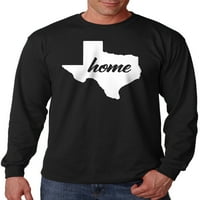 Muška kuća Texas Mapa V Crna majica s dugim rukavima Srednja
