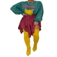 Blotona Ženska suknja od kaidne suknje visoki struk nepravilna labava 90-ih ujednačena lažna majica