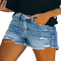 Avamo ljetne dame Moda Frayed Hem Jeans Hratke dno zipper seksi mini pantalone Ženske plažne traper