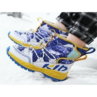 Welliumiy Girls Winter Cipele Plišani obloženi MID CALF čizme i petlje za snijeg School Warm cipela hodanje udobnosti okrugli nožni prsti plavi žuti 3Y