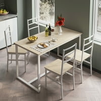 5-komadni set za trpezarije, kompaktni drveni kuhinjski stol i stolice s metalnim nogama TETE INTETte,