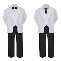 5- formalno crno-bijelo odijelo set crni luk kravate prsluk dječak dijete