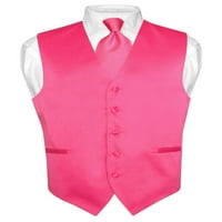 Muški haljina prsluk i kravata, puna vruća ružičasta fuksija boja u boji set kravate SZ med