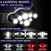 Punjivi LED kašit Radno svjetlo Svjetlo Spakovo, Elbourn Lumen Lightlight Headlamps za odrasle - Lov