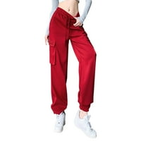 Xinqinghao žene jogger hlače Žensko obloženo slovo Ispiši sportske joggers pantalone s džepovima topla