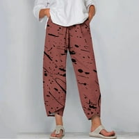 Lilgiuy ženska modna ljetna casual labavi džep ravni štapići hlače petite klasični alure u propormentiranog