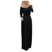 Wefuesd Crne haljine za žene Ženska kaftana Abaya haljina dugih rukava Samoieta Tip Flowy Maxi haljina Žene Ljetne haljine crne m