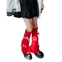 MubIneo žene pletene nogu topli za noge Harajuku Stars uzorak kosti kockice cipele manžete navlake za