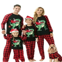 Porodica Amiliee Podudaranje božićne pidžame postavio je noćni odjeću Dinosaur s dugim rukavima