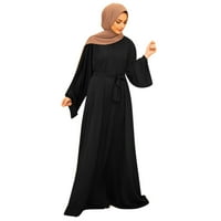 Za žene haljine s rukavima od punog bljeskalica Abaya Elegant Arap Kaftan dugih rukava Solid midi Fall