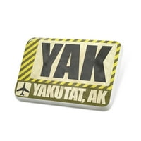 Porcelein Pin Airportcode Yak Yakutat, Ak Lapel Značka - Neonblond