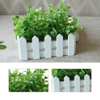 Bijeli ograde za ogradu lažne sočne biljke Mini središnji prostor - umjetna biljna set za seosku kuća