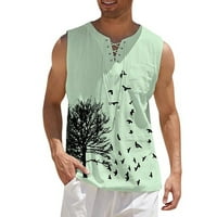 Muška pamučna posteljina Henley majica Vintage T Majice Muška proljeća i ljetni vrhovi Casual Sports