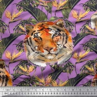 Soimoi modalno satenska tkanina tropsko lišće i tigarsko lice džungle Ispis tkanina od dvorišta široka