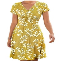 Niveer dame Ljeto plaža Sundress majica kratkih rukava haljina cvjetna sitnica mini haljina elegantna