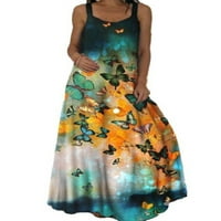 Leuncero Floral Maxi haljina za žene bez rukava Ležerna duga haljina ljetna havajska havajska haljina