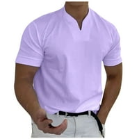 Muškarci Ležerne prilike Solid COLOR V-izrez Poslovna majica kratkih rukava