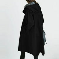 DrpGunly Trench kaputi za žene labavo udobne kapuljače Elegantni vjetar divlji sloj, kaputi za žene