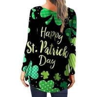Ženski tunik vrhovi svetog Patrickovog košulja četverofikonih trava s dugim rukavima Henley majice na