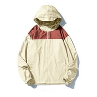 Plus size za muškarce patchwork unise zip up hoodie vodootporni labavi fit muški sportski kaputi Elastični