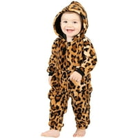 Goželjne pidžame - Cheetah Spots Toddler Hoodie Bezlecks Chenille One)