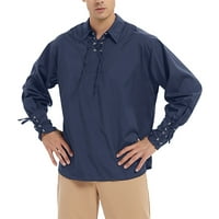 Haxmnou Muška modna casual jednostavna plus veličina SOLD boja remel majica top bluza plava m