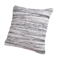 Ručno izrađeni jastuk za bacanje pamučnog akcenta; Tkani obloženi dizajn; Bijela; Siva; Crna;