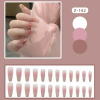 Duga lažna noksa Nude ružičasta trajna naljepnica za nokte nose za žene
