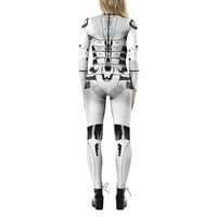 Ženske preskočene kostur robot 3D štampanje bodići patent zatvarač Povratak puni bod-bodi, kombinezon