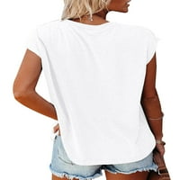Ljetne žene Ležerne prilike za vrhunske suncokrete Ispiši okrugli vrat kratki rukav opuštena fit majica