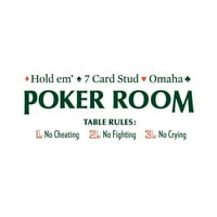 Poker soba Vinyl naljepnica - mali - vapno