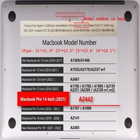 Kaishek Hard Case kompatibilan sa MacBook Pro 14 + crni poklopac tastature A & A2779, tip C Sky serije