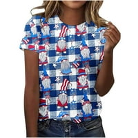 Taqqpue 4. jula odijelo za žene američke košulje za zastave kauzalne zaslonske bluze za zatvaranje kratkih