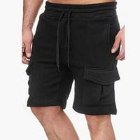 Ketyyh-Chn kratke hlače Muškarci Ljetni kratke hlače Zipper džepovi Elastične kratke hlače Black, S