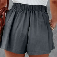 Ženske kratke hlače Ljetne casual labave čvrste struke kratke hlače Sportska teretana siva s