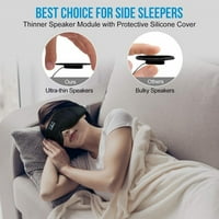 Slušalice za spavanje, Bluetooth 5. Bežična maska ​​za ledene svilene za oči, puštanja za spavanje za pranje za bočne spavače sa bočnim spavačima sa tankim stereo zvučnicima Mikrofne ruke besplatno za nesaničku putovanja, crna