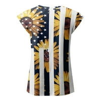 Yubatuo Dan nezavisnosti Žene vrhovi modne tiskane majica s kratkim rukavima