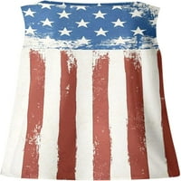 Dabuliu Žene 4. jula Tenk TOP V izrez Basic Loose Fit American USA zastava Košulje bez rukava Patriot