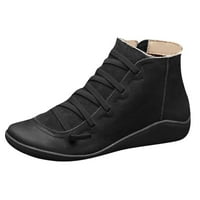 Čizme za gležnjeve za žene Dressy Crno okrugle čipke za cipele Ležerne prilike ženske cipele s cipelama
