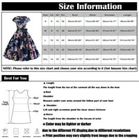 Yubatuo Ženski vintage Print kratki rukav Maxi haljina s rukavima s rukavicama s rukavicama scoop djeveruše