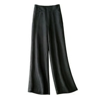 Ženske ravnodne duge elastične strukske hlače Široke hlače za noge Ljetne modne hlače za dame plus veličine