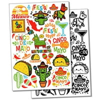 Meksiko Fiestas Cinco de Mayo Tacos Vodootporna privremena tetovaža Set lažne umjetničke kolekcije -