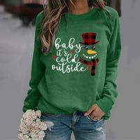 Hladno je van božićne švguste za žene modne zimske predimenzionirane labave majice bluza posada pulover