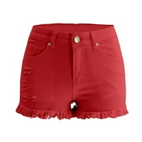 Levmjia ženske kratke hlače plus veličina zazor ljeto rastegnuti traper kratke hlače s visokim strukom