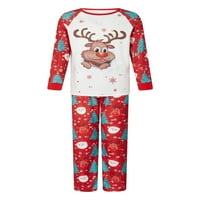Božićne pidžame za porodični jelen Ispis Raglan Tops + pantalone set