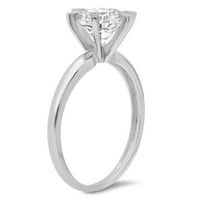 2. CT sjajan okrugli rez Clear Simulirani dijamant 18K bijeli zlatni pasijans prsten sz 10.5